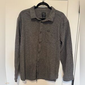 RVCA Men's Charcoal Gray Button Down Shirt